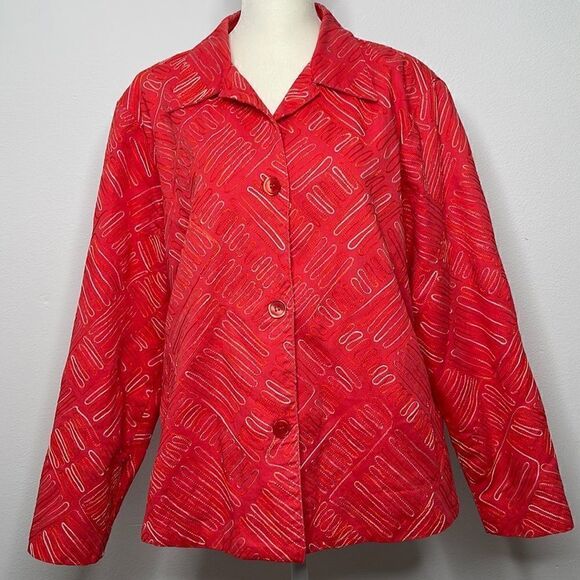 Coldwater Creek quilted suit jacket.  Size Large. - Picture 1 of 5